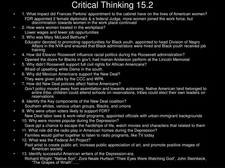 critical thinking 15 2