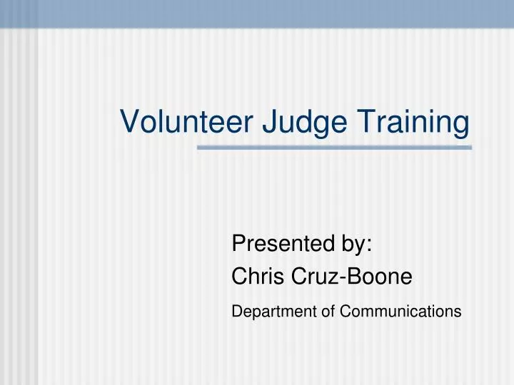 volunteer judge training
