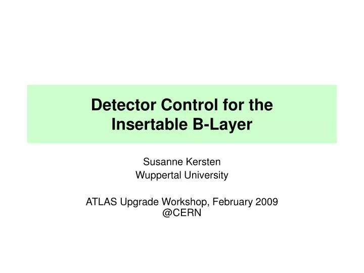 detector control for the insertable b layer