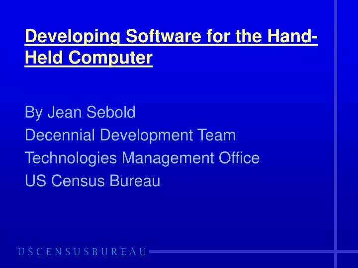 developing software for the hand held computer
