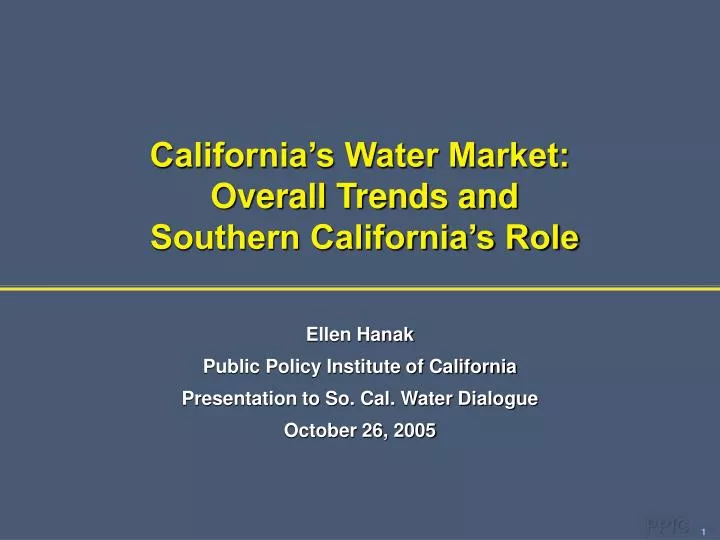 california s water market overall trends and southern california s role