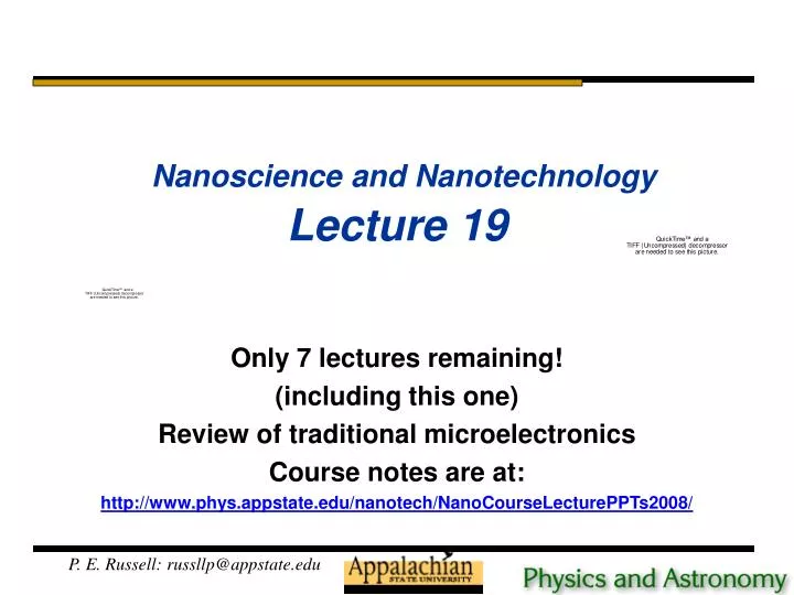 nanoscience and nanotechnology lecture 19