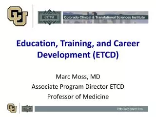 Education, Training, and Career Development (ETCD)