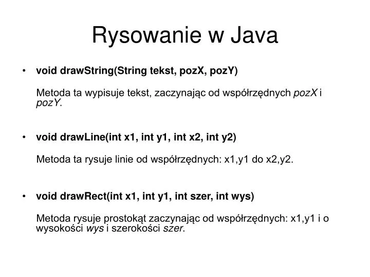 rysowanie w java