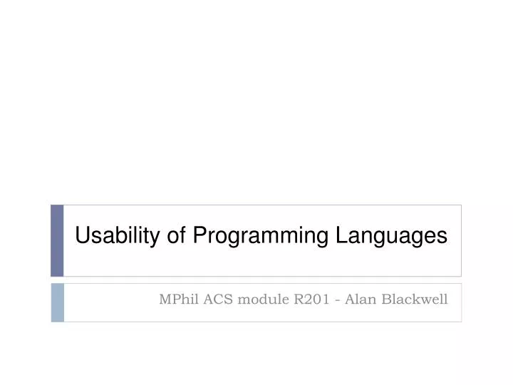 usability of programming languages