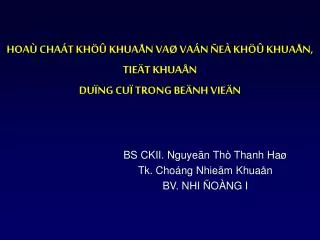 hoa cha t kh khua n va va n e kh khua n tie t khua n du ng cu trong be nh vie n