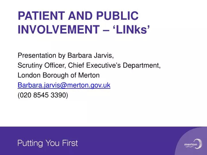patient and public involvement links