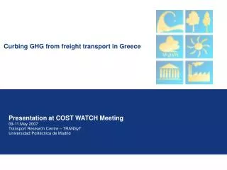 Curbing GHG from freight transport in Greece
