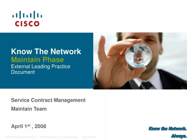 know the network maintain phase external leading practice document
