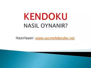kendoku nasil oynanir