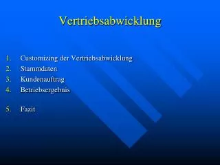 vertriebsabwicklung