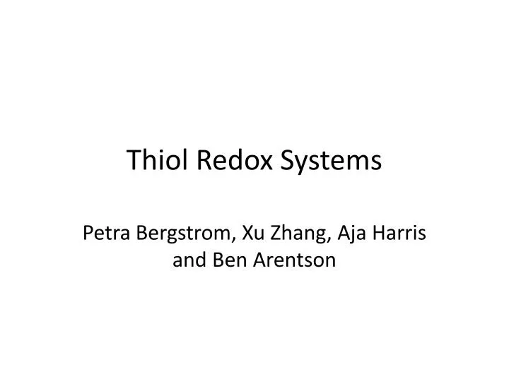 thiol redox systems