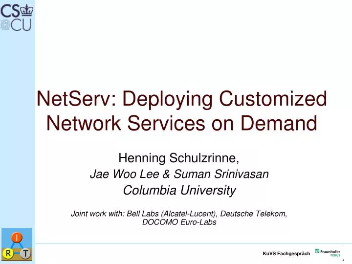 netserv deploying customized network services on demand