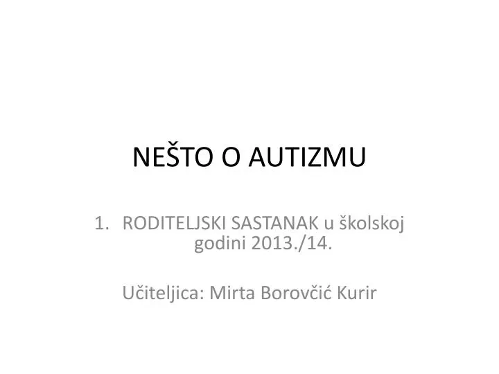 ne to o autizmu