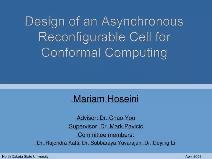 design of an asynchronous reconfigurable cell for conformal computing