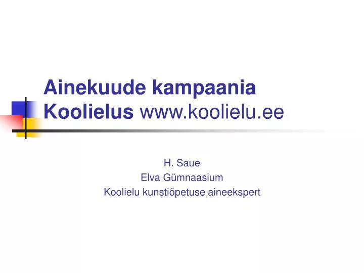 ainekuude kampaania koolielus www koolielu ee