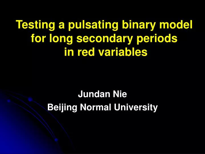 testing a pulsating binary model for long secondary periods in red variables