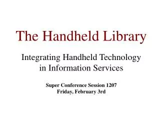 The Handheld Library