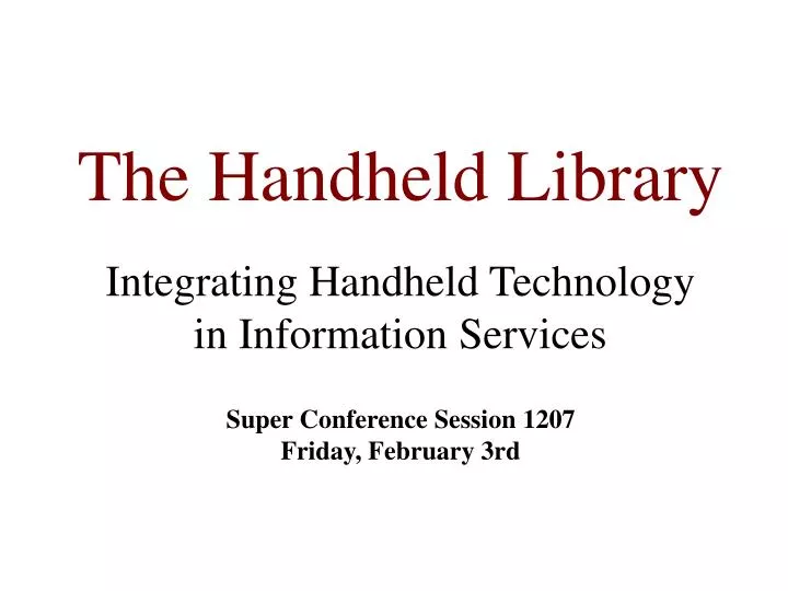 the handheld library