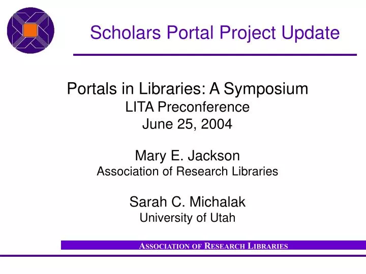 scholars portal project update
