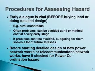 Procedures for Assessing Hazard