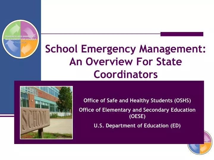 school emergency management an overview for state coordinators