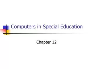 Computers in Special Education