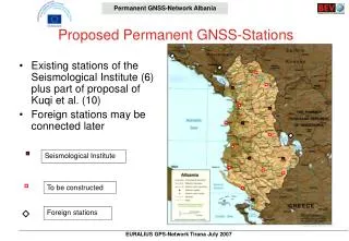 Proposed Permanent GNSS-Stations