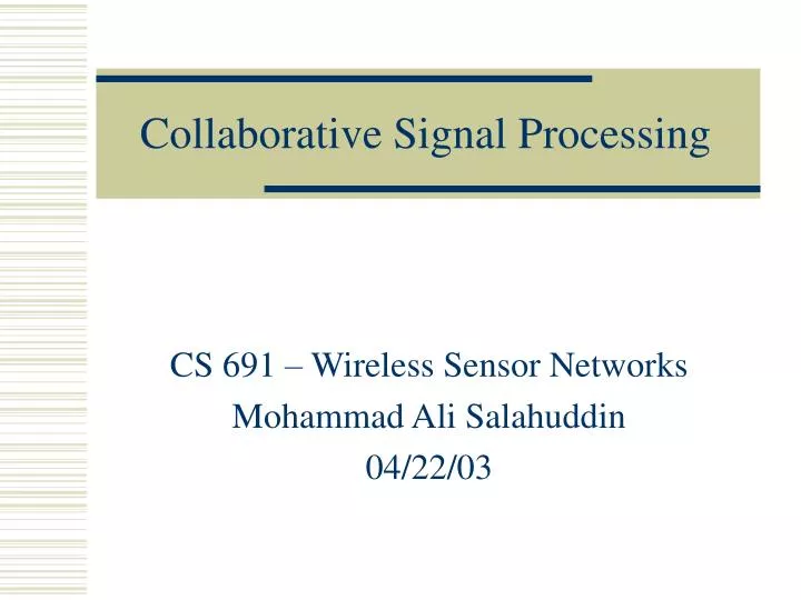 collaborative signal processing