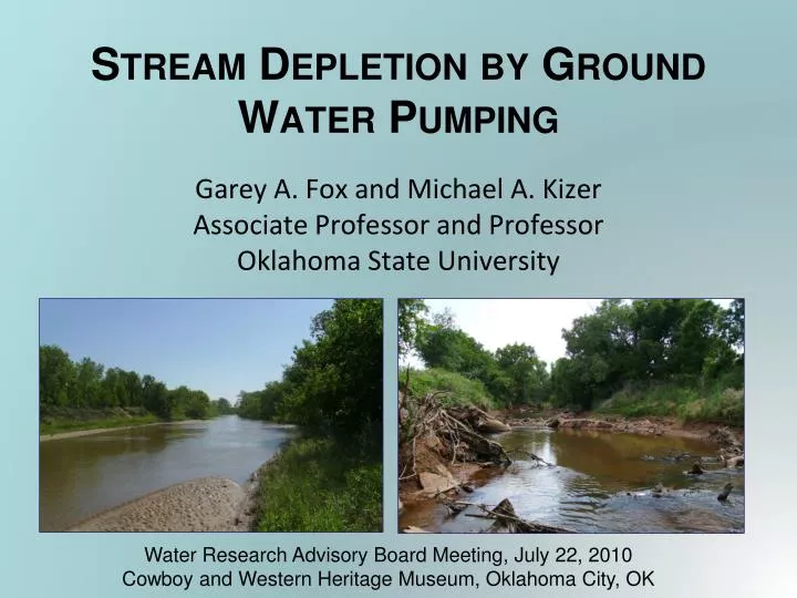 stream depletion by ground water pumping