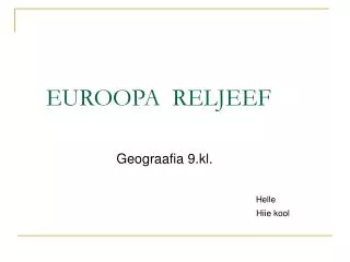 euroopa reljeef