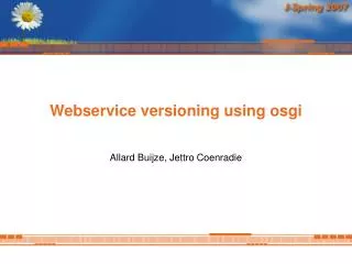 Webservice versioning using osgi