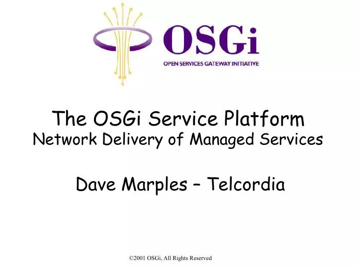 the osgi service platform network delivery of managed services