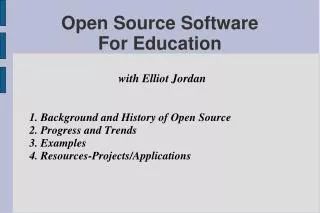 Open Source Software For Education