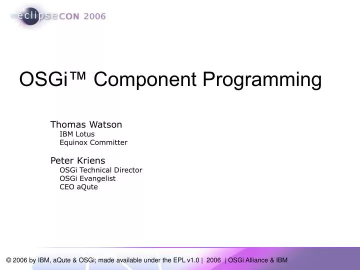osgi component programming