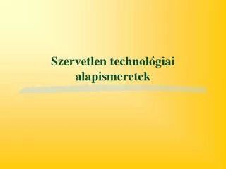 szervetlen t echnol giai alap i smeretek