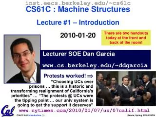 Lecturer SOE Dan Garcia cs.berkeley/~ddgarcia