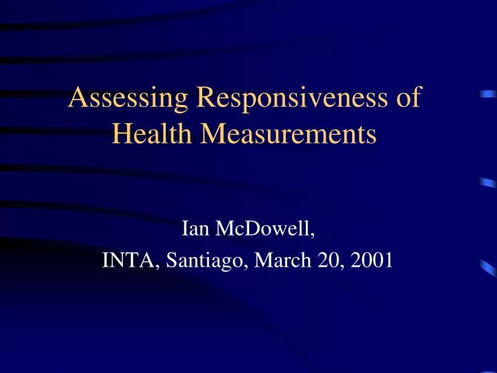 assessing responsiveness of health measurements