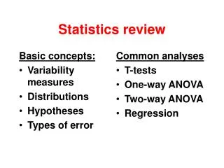 Statistics review