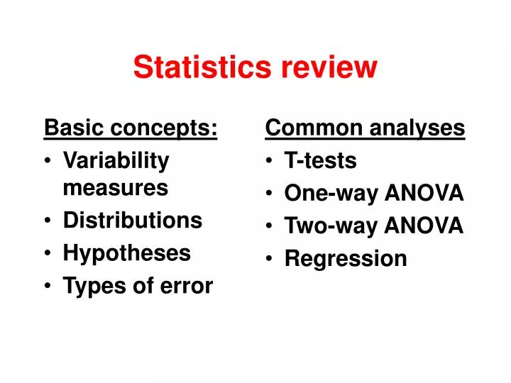 statistics review