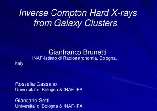 Inverse Compton Hard X-rays from Galaxy Clusters