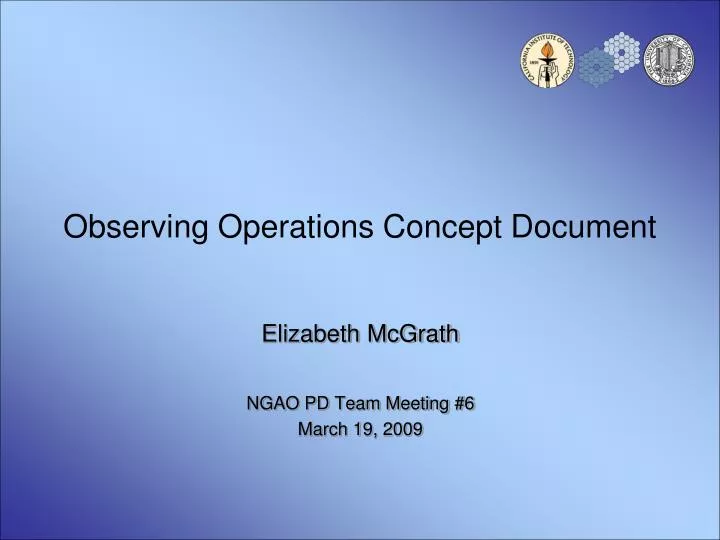 observing operations concept document