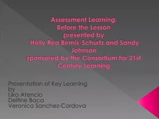 Presentation of Key Learning by Lika Atencio Delfine Baca Veronica Sanchez-Cordova