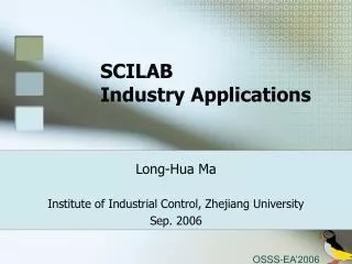SCILAB Industry Applications
