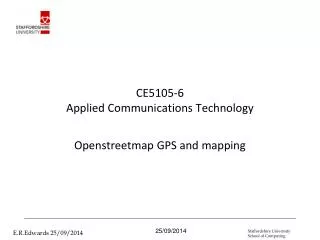 CE5105-6 Applied Communications Technology