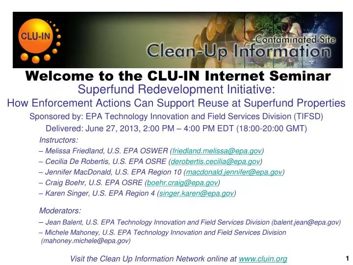 welcome to the clu in internet seminar