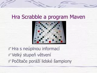 hra scrabble a program maven