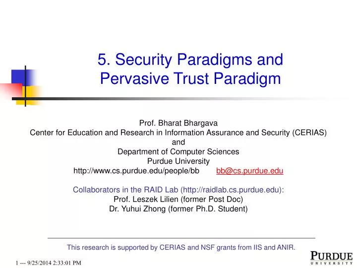 5 security paradigms and pervasive trust paradigm