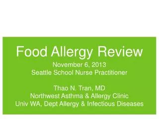 Food Allergy Review