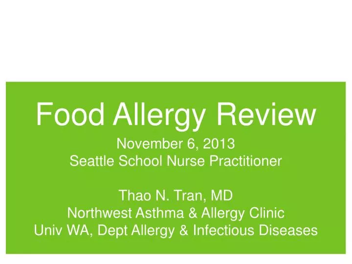 food allergy review